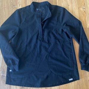 Figs Long Sleeve Scrub Top - Black